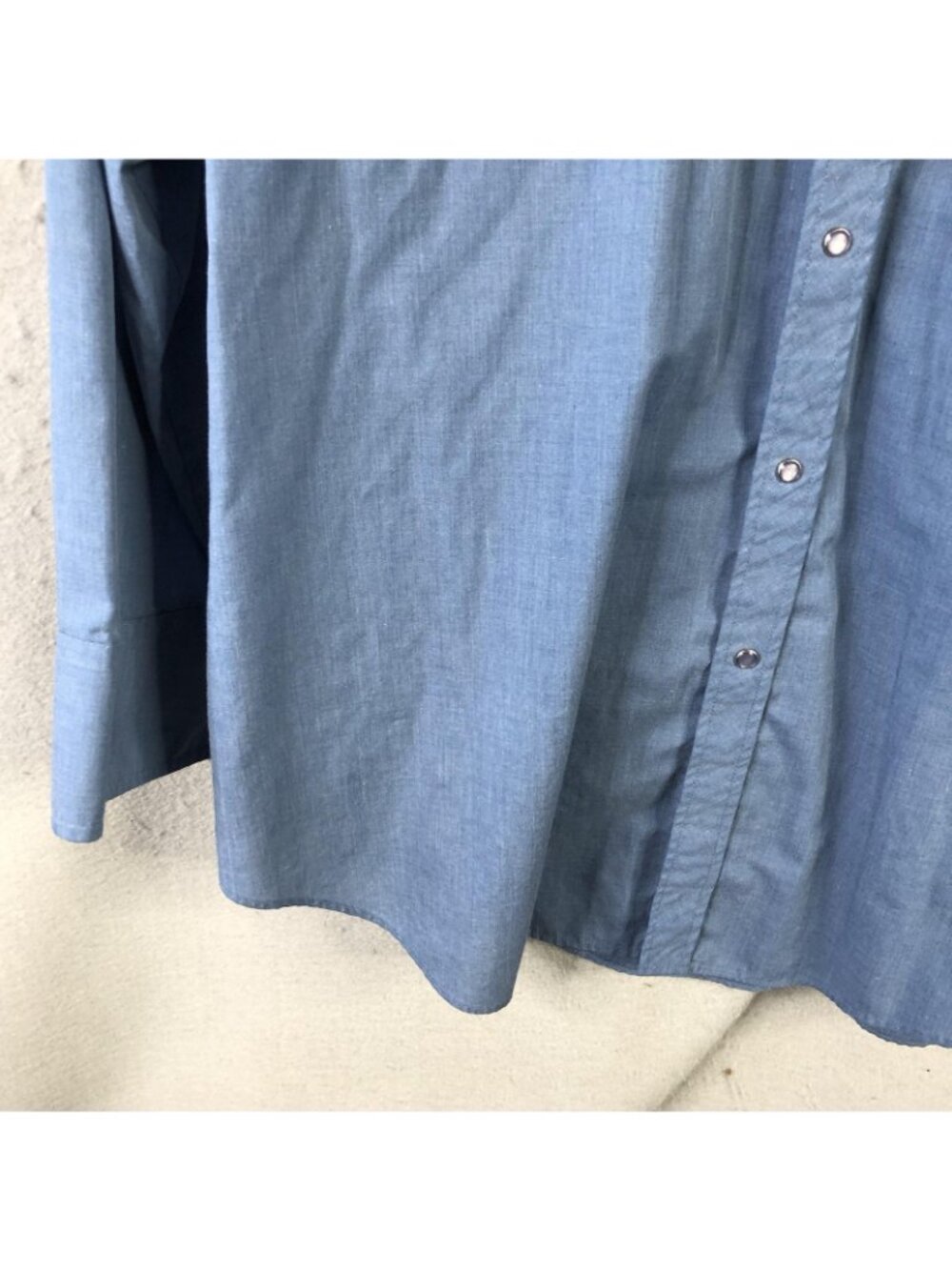 Western Shirt Mens XL Chambray Embroidered Snap Cowboy Ranch Rodeo Scrolls Thin - Picture 8 of 15